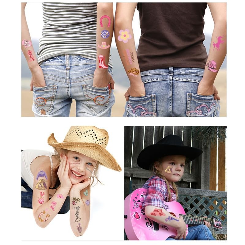 Pink Cowgirl Temporary Tattoo,
