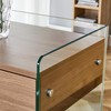 Heemab Maximize Storage with Elegant Bedside Table, MDF and Tempered