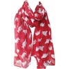 GlamLondon Ladies Polar Bears Printed Scarf (Red)