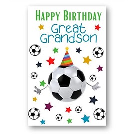 Second Ave Great Grandson Football Children's Kids Happy Birthday Card Greetings Card