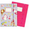 Papierdrachen 2 high-quality school folders for children, DIN A4, unicorn