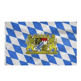 Free State of Bavaria Flag 90 x 150 cm Bavarian Flag Polyester Bright Colours with Brass Eyelets Germany Flag