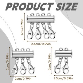 6 Pieces Necklace Layering Clasps, Magnetic Layered Necklace Clasps Double and Triple Necklace Clasps Necklace Connector for Jewellery Crafts Making