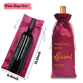 TBITON Wedding Officiant Wine Bag,Officiant Wine Bag,Pairs Well With Wedding Officiant Duties,Officiant Gift,Officiant Wedding Gift, Burlap Drawstring Wine Bag (Officiant-Red)