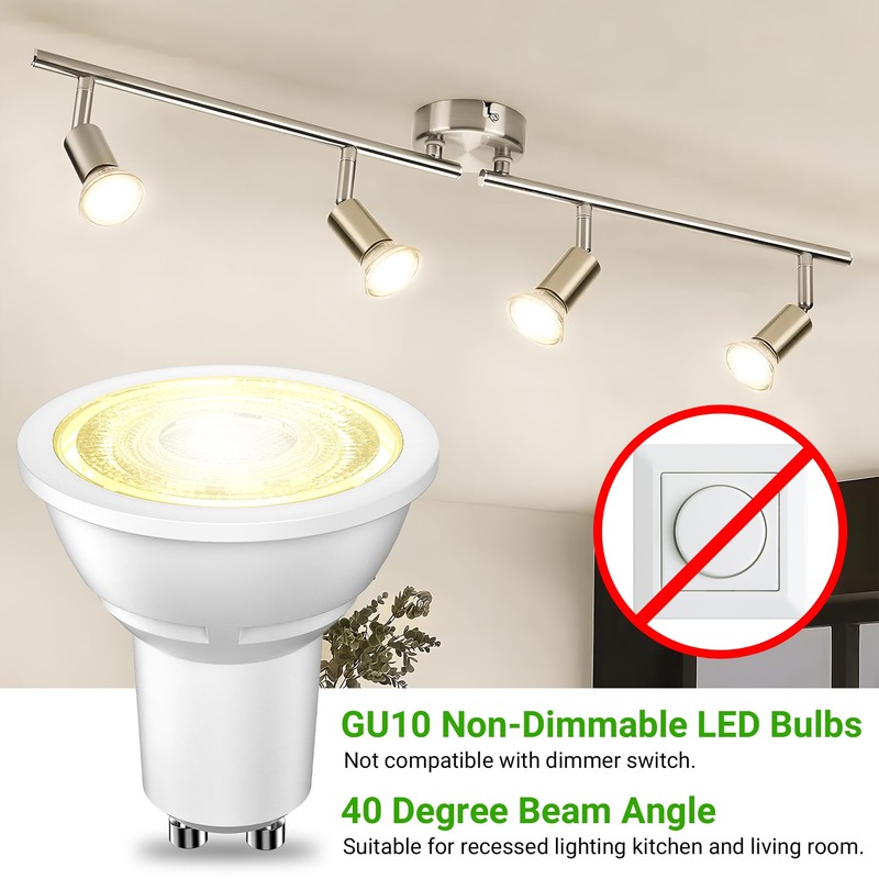 TJOY LED GU10 Light Bulbs 12 Pack, 2700K Warm White