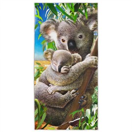 Zomer Beach Towel 70 x 140 cm, Printed Microfibre Bath Towel Koala Mother & Child