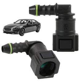 2 Stück Kraftstoffleitung Verbinder Schlauchkupplung, 90 Grad Schnellverbinder für Auto Kraftstoffleitungen, Plastik Verbinder mit 7.89mm ID6, Kraftstoffleitung Verbinder Schlauchkupplung