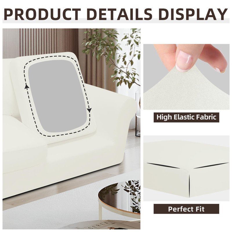 Easy-Going 7 Pieces Stretch Couch Cover Washable Sofa Cover Set