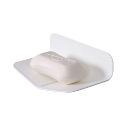 Soap Dish, Wall Mounted Soap Dishes, Soap Dishes for Bathroom, V Shaped Soap Holder, Draining Soap Dish for Shower and Kitchen, Soap Sponge Holder, Stylish White Design for Bathroom Organization