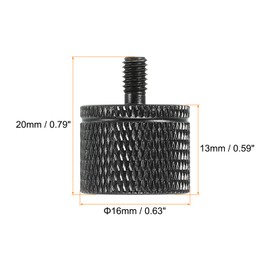 sourcing map Microphone Stand Adapter 1/4 Female to M4 Male Camera Screw Black