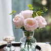 Bucoke Rose Artificial Flowers in vase, Vivid Faux Rose Flowers