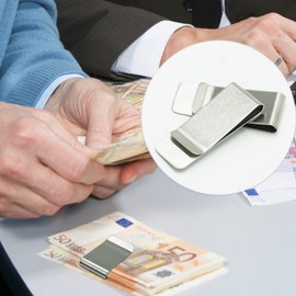 EASYKEENECOM 2 Pack Stainless Steel Money Clip Silver Slim Cash Wallet Credit Card Holder for Men and Women