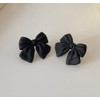 Artist Bow Tie Ribbon Stud Earrings for Women Red Black