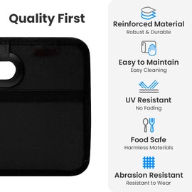 Aimisite Car Boot Organiser, Car Boot Storage Tidy Foldable Box Multi Compartment Bag with Reinforced Handles Fit for All Vehicles