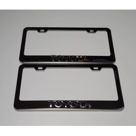 Unbranded 2 pcs Silver License Plate Frame for 3D silver Toyo ta  Logo