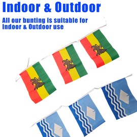 Green and White Triangle Bunting - 20 Metre Bunting - Polyester - 54 Flags Per 20M Length - FlagSuperstore