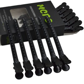 12 Pcs Metal Duckbill Hair Clips for Hair Sectioning Alligator Hair Clips for Styling Dividing Duck Bill Clips with Anti-Slip Holes Salon Barber Styling Tools