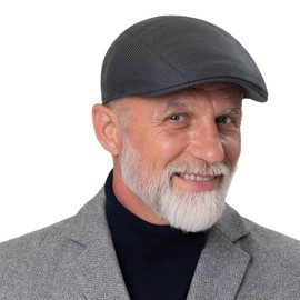 Stetson Wool Twill Flat Cap - Plain Wool Hat - Elegant Flat Cap - Plain Wool Cap for Men - Made in Germany - Autumn/Winter, darkgray