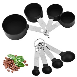 Juegos de 8 Cucharas Medidoras de Cocina Set,Cucharas Medidoras Acero Inoxidable,Chef Craft Measuring Spoons y Cups para Medir Lquidos y Los...       