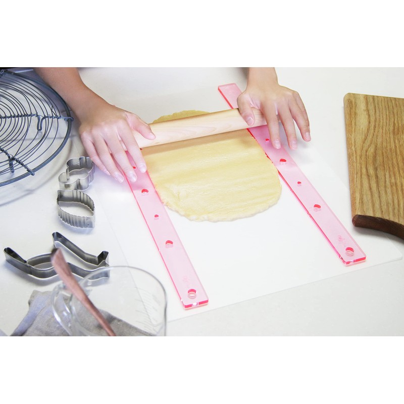 Acrylic Ruler, Rolling Pin Guide Sticks, 2 Piece Set, 0.2