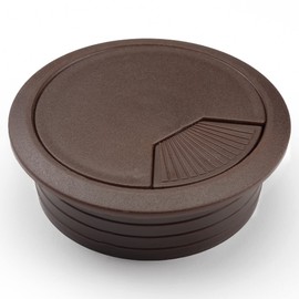 Mprofi MT® 2 x Cable Grommet Desk - Brown Plastic Cable Grommet - Cable Pass 60 mm Round - Table, Desk Feedthrough - Cable Hole Cover Brown KSM/60/2