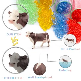 Juguetes realistas de vacas para niños, 4 piezas de vaca Simmental Holstein, pantorrilla tumbada, decoración de tartas, colección de animales de granja, regalo escolar para niños pequeños