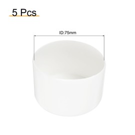 uxcell 5pcs 75mm(3") Rubber End Caps, Round Vinyl Plug Insert Plastic End Caps for Tubing, Fence, Pipe Post, Furniture, Railing, White