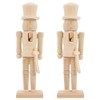 JECOMPRIS 2Pcs Christmas Wooden Unfinished Nutcracker 7Inch Figurines DIY Blank