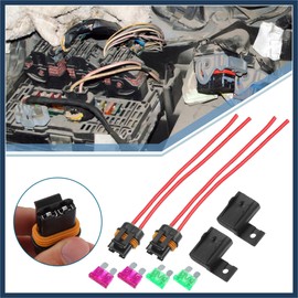 INFINAUTO 2 Set Inline Fuse Holder Waterproof Blade Style ATO/ATC Holder 40A 12A Gauge Wiring Harness with Cover for Automotive Marine Stylish Design