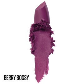 Maybelline Color Sensational Lipstick, Lip Makeup, Matte Finish, Hydrating Lipstick, Nude, Pink, Red, Plum Lip Color, Berry Bossy, 0.15 oz; (Packaging May Vary)