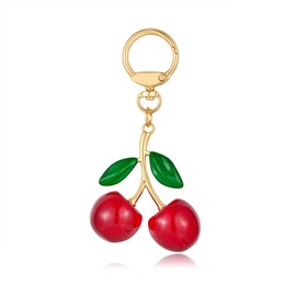 COORWEEL Cherry Keychain for Handbags Cherry Bag Charms Key Chains Women Cute Car keyrings Trendy Accessory