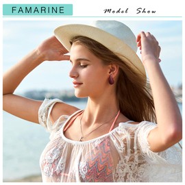 FAMARINE Brown Drop Earrings for Women Chunky Waterdrop Earring Big Dangle Brown Earrings Fashion Jewelry Gift