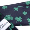 St.Patrick's Day Irish Theme Green Clover Shamrocks Navy Blue Neck
