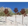 Lilienburg Set of 3 Rose Rust Stakes, Flower, Rust Rose
