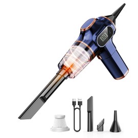 Portable Car Vacuum Cordless Mini Handheld Vacuums Cleaner Rechargeable with LCD Display and Multi-Nozzles, High Power Hand held Cleaners for Car, Home, Office, Sofa, Pet Hair,Keyboard