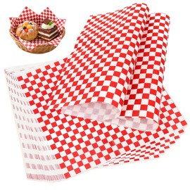 DeziWood 1000 Pcs Deli Paper Sheets 12x12", Premium Food Basket Liners, Grease Resistant Wax Paper Sheets for Food, Classic Checkered Sandwich Wrapping Paper for Party, Festival and Outdoors