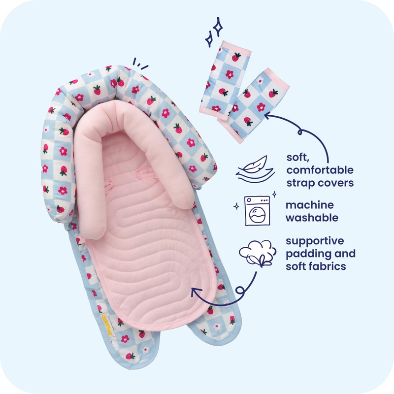 GoldBug Deluxe Duo Car Seat Head Support + Matching Strap