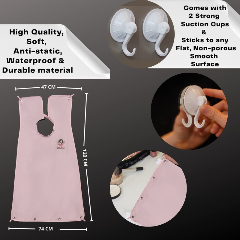 Women's Makeup Cape and Catcher Apron for a Mess Free