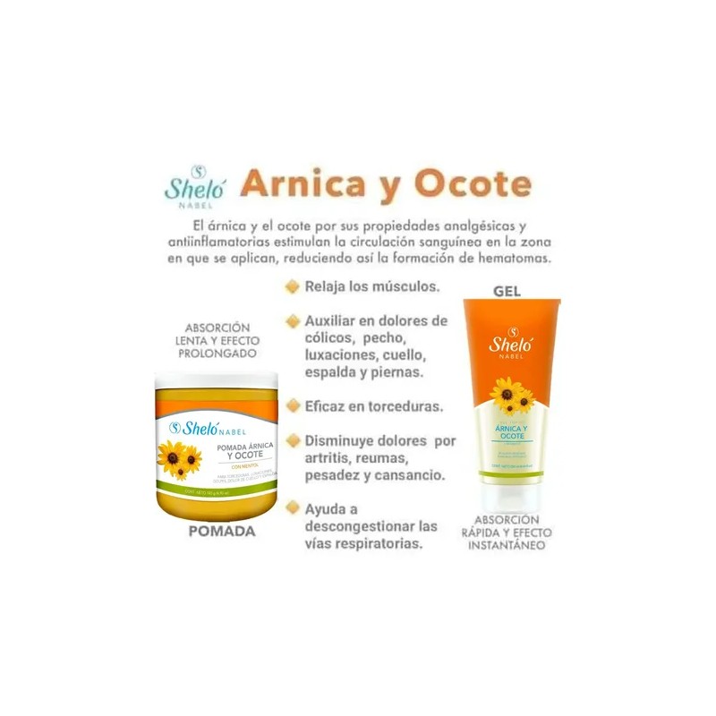 Gel Y Pomada Arnica Y Ocote, Dolor, Inflamacion, Hematomas