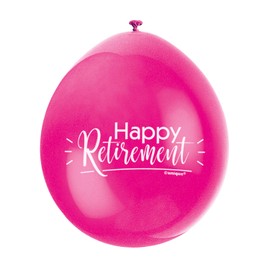 Assorted Color Happy Retirement Latex Balloons (22cm) Pack of 10 - Perfect for Farewell Parties & Retirement Events, Purple