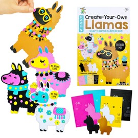 VKPI 4 Pieces EVA Foam Art Crafts Gift Kit, Creative Make Your Own Llamas, Cartoon Foam Paper Craft Projects for Kids Ages 4+ Toddler, Preschool Learning Toy for Birthday Party Favor Supplies