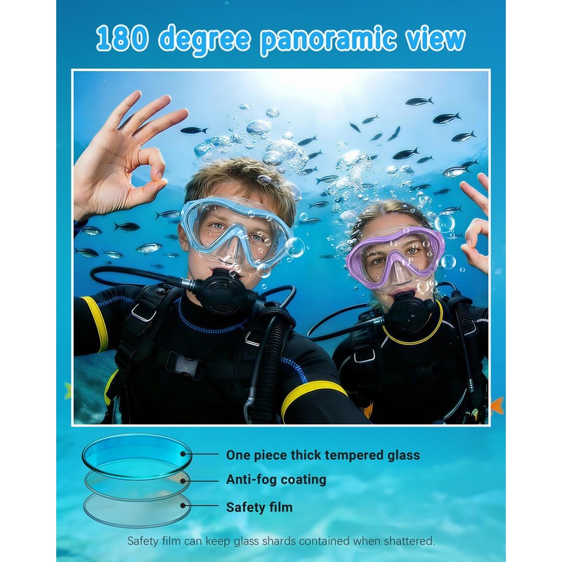 Aegend 2 Pack Kids Swim Goggles with Nose Cover, Anti