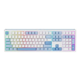 EPOMAKER TH108 Full Size Mechanical Keyboard, Wireless Gaming Keyboard with 8000mAh Battery, Creamy Gasket, 108 Keys, Hot Swap, Custom Driver, RGB Backlight (Blue&White, Sea Salt Silent)