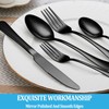 60 Pcs Black Silverware Set, Stainless Steel Serving Sets Service