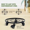 Idzo Round Heavy Duty Plant Caddy with Wheels, Cast Iron