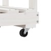 vidaXL Solid Pine Wood Log Holder with Wheels - White