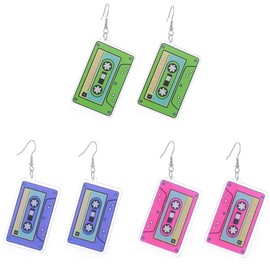 80s Neon Earrings for Women Colorful Lightning Acrylic Drop Dangle Earrings Retro Geometric Earrings Neon Earrings for 80's Outfit Glow Party Accessories 80s Jewelry