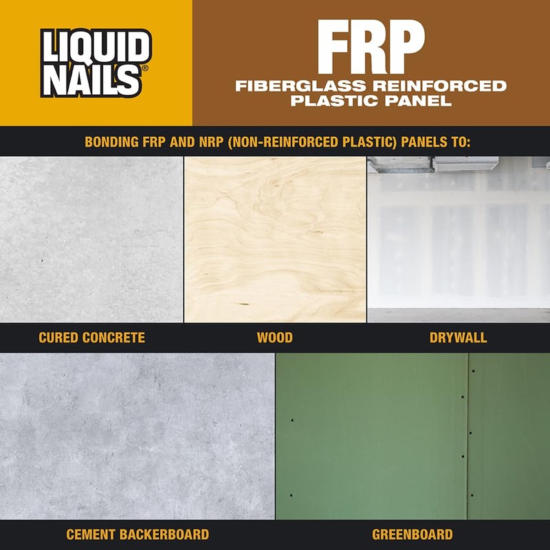 Liquid Nails Fiberglass Reinforced Panel Adhesive (FRP-310) 3.5 gal, White,