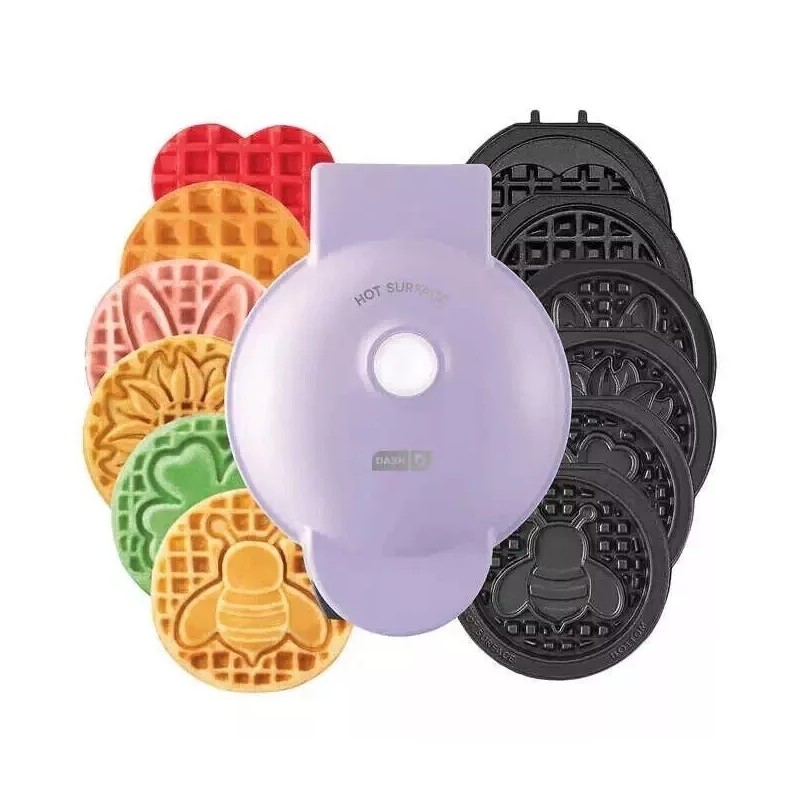 Dash Multi-Plate Mini Waffle Maker 7 removable Plates Recipie guide