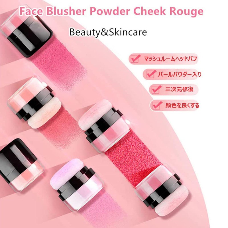 UNYOKE Cheek Blush Powder, High Gloss, Contouring, 5g- 01# Coral